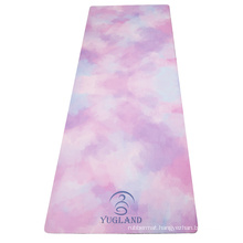 oem custom print made silk screen printing foldable yoga mat suede surface